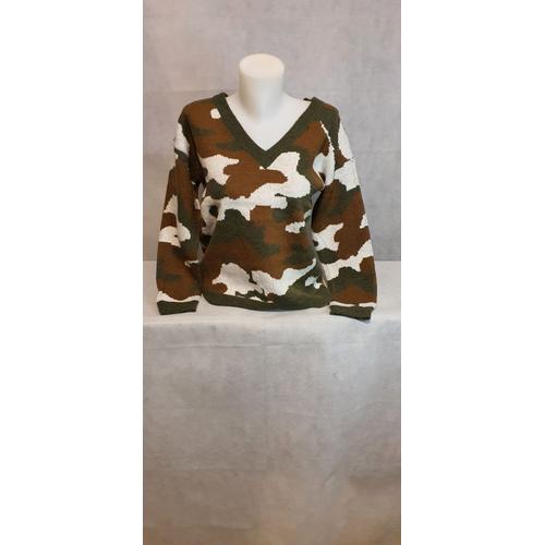 Pull discount camouflage femme